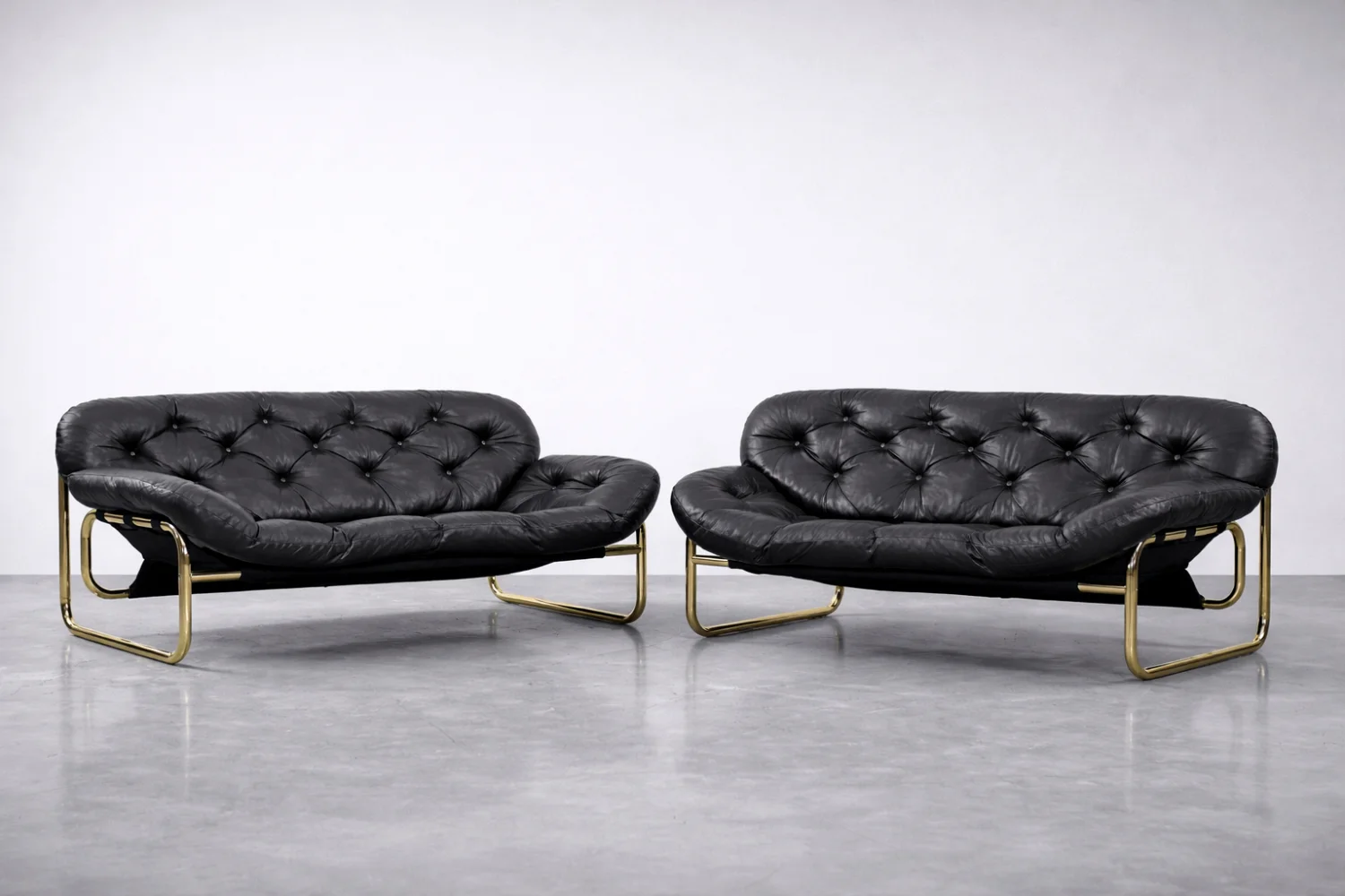 Vintage leather sofa, designed by John-Bertil Häggström for Swed-Form, Sweden, 1970s