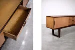Vintage exotic wood sideboard with drawers, Denmark, 1970s