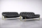 Vintage leather sofa, designed by John-Bertil Häggström for Swed-Form, Sweden, 1970s