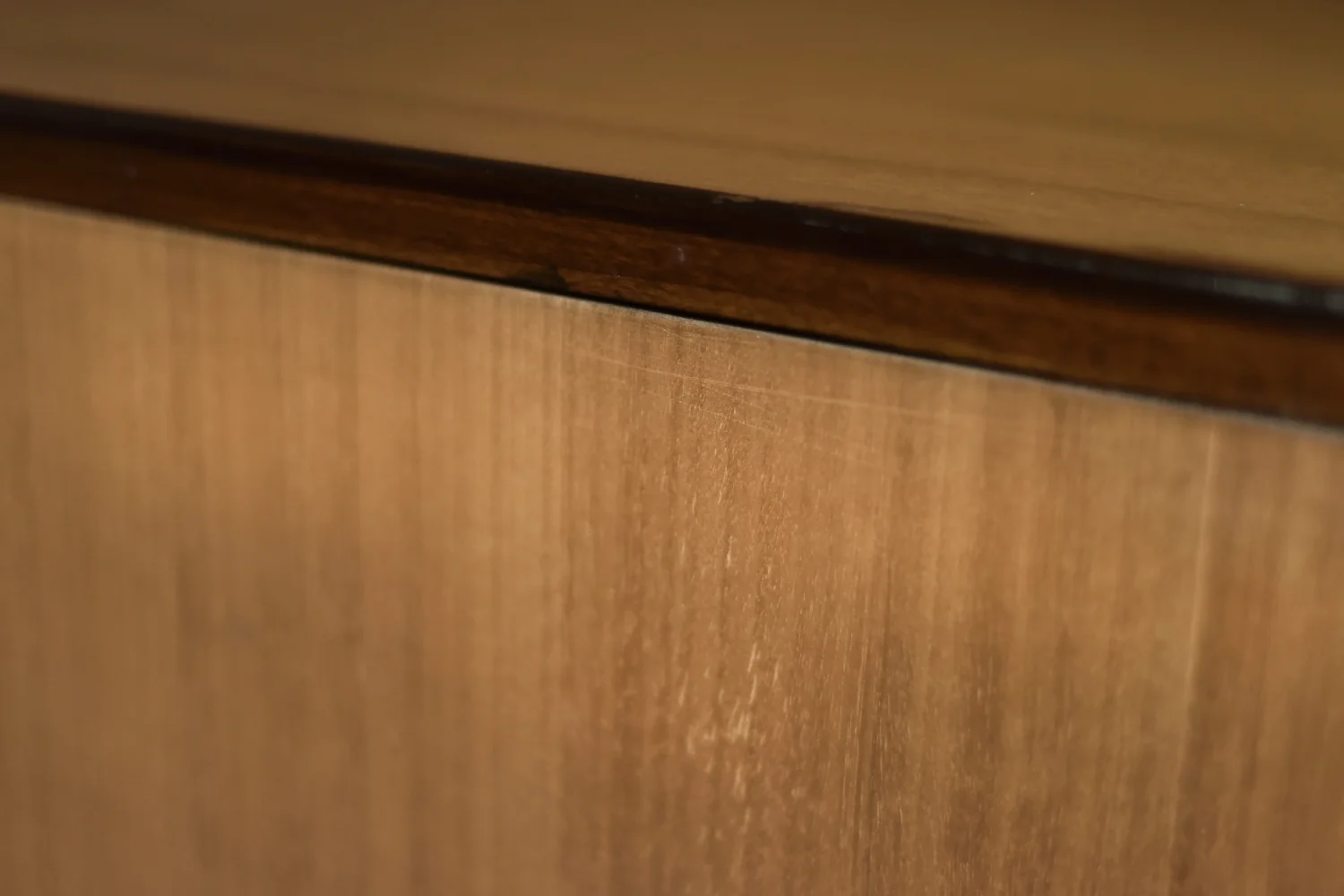 Vintage exotic wood sideboard with drawers, Denmark, 1970s