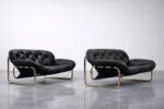 Vintage leather sofa, designed by John-Bertil Häggström for Swed-Form, Sweden, 1970s