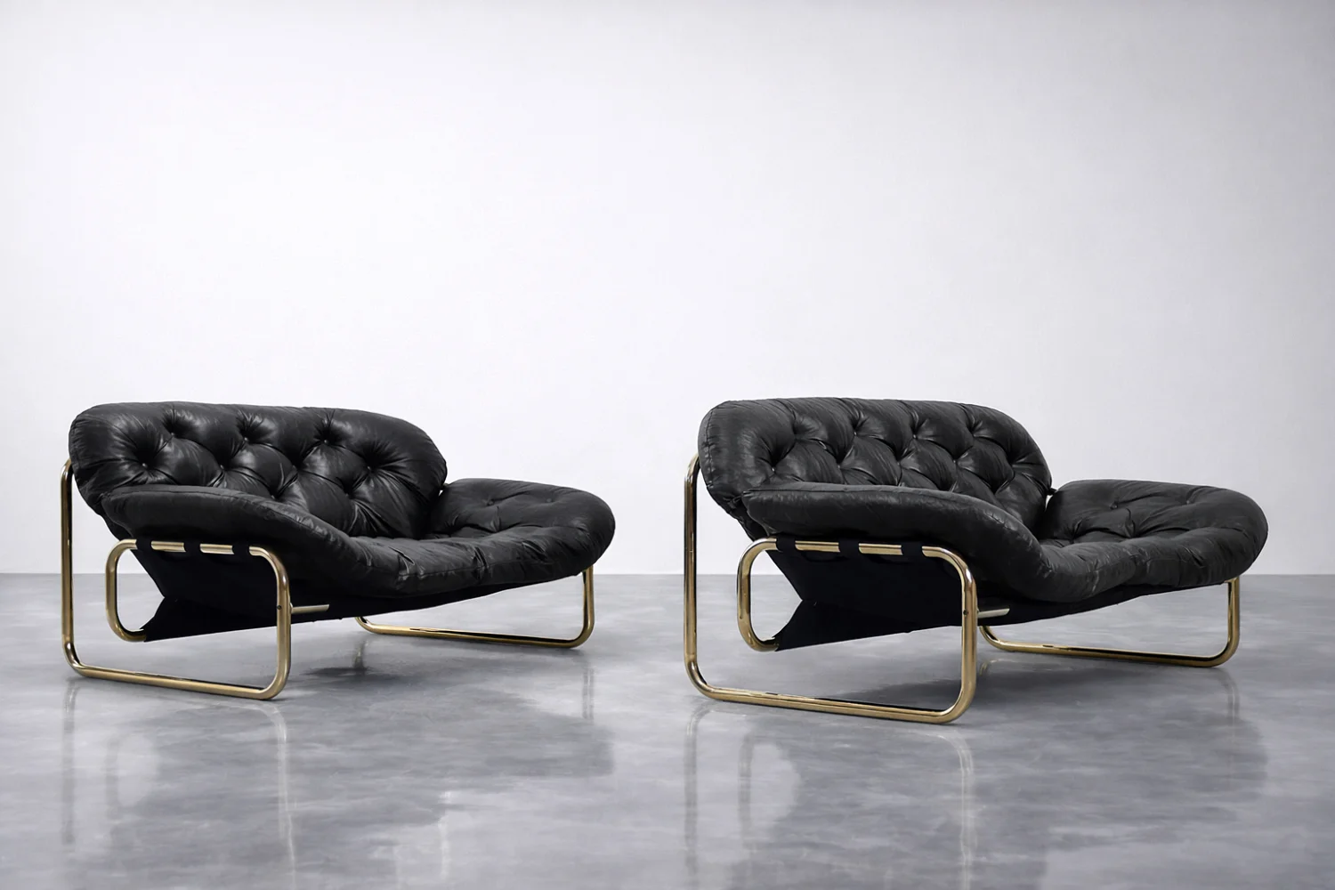 Vintage leather sofa, designed by John-Bertil Häggström for Swed-Form, Sweden, 1970s