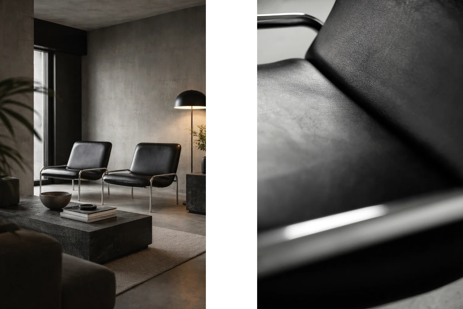 Pair of minimalist armchairs, Thonet, Germany, 1970s