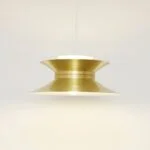 Złota skandynawska lampa, Dania, lata 70