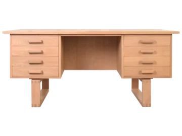Vintage oak desk, designed by Henning Jensen & Torben Valeur for Dyrlund, Denmark, 1960s