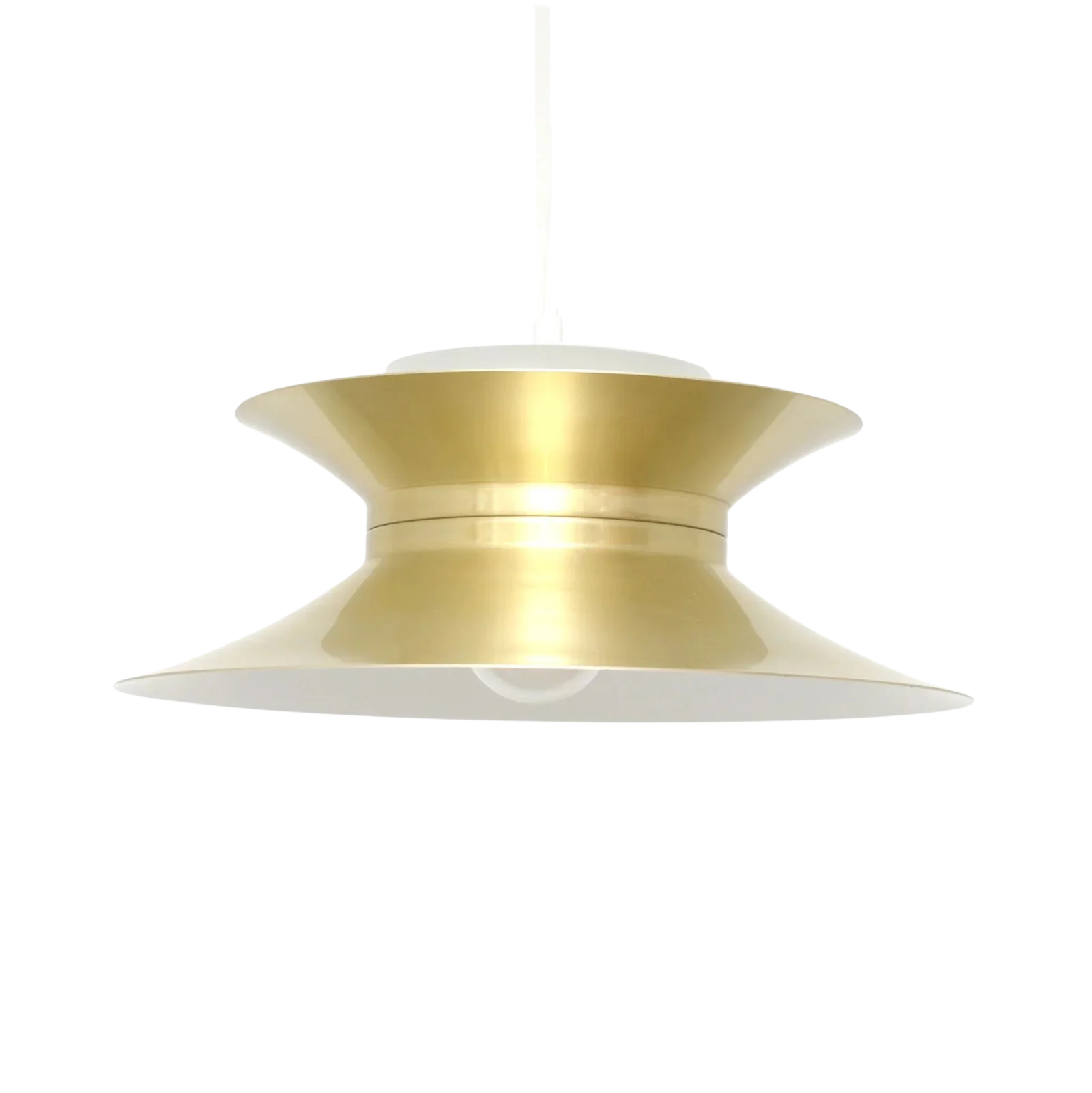 Złota skandynawska lampa, Dania, lata 70