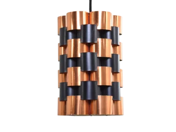 Copper ceiling lamp designed by Werner Schou, manufactured by Coronell Elektro, Denmark, 1960s
