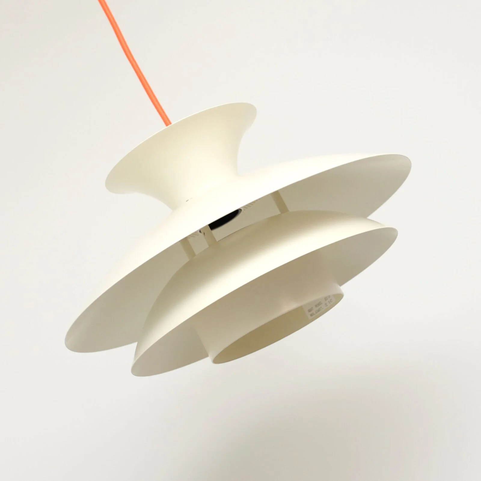 White Scandinavian lamp, Denmark, 1970s