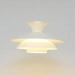 White Scandinavian lamp, Denmark, 1970s