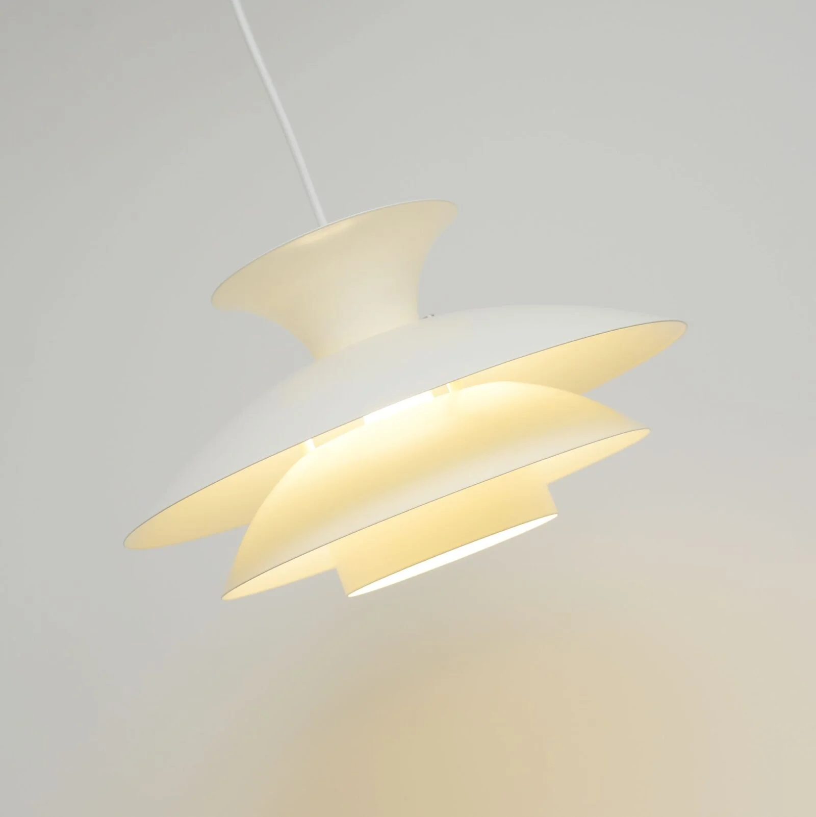 White Scandinavian lamp, Denmark, 1970s