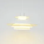 White Scandinavian ceiling lamp, Denmark, 1970s