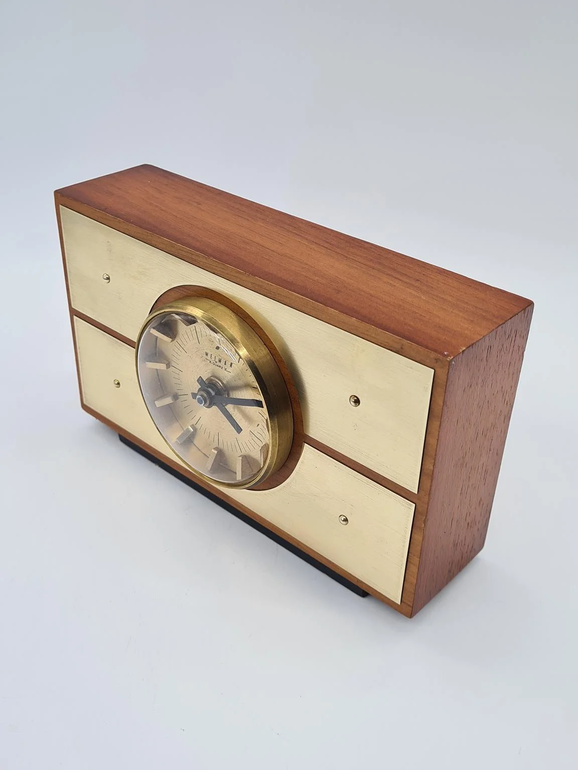Modernist Table Clock by Weimar Quartz, Germany, 1970s