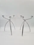 2 aluminium Space Age candleholders, 1960s