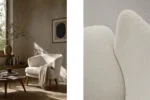 Niski fotel modernistyczny z zaokrąglonym oparciem, Skandynawia, lata 60