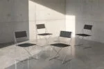 Komplet 4 krzeseł X-line, proj. Niels Jørgen Haugesen dla Hybodan A/S, Dania, lata 70
