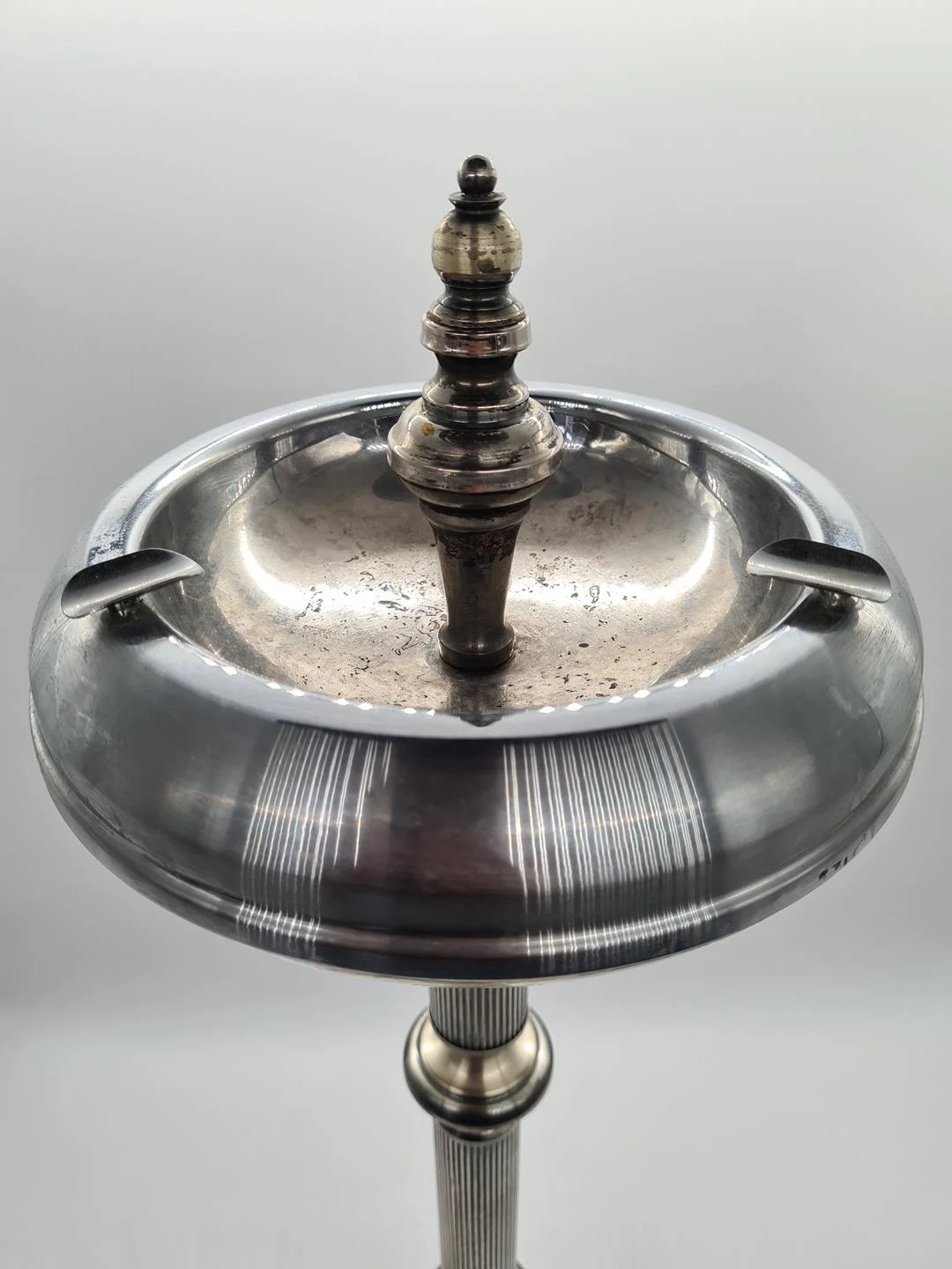 Freestanding Ashtray Made of Nickel-Plated Metal, 1950s