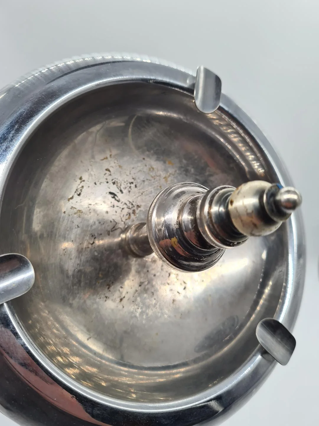 Freestanding Ashtray Made of Nickel-Plated Metal, 1950s