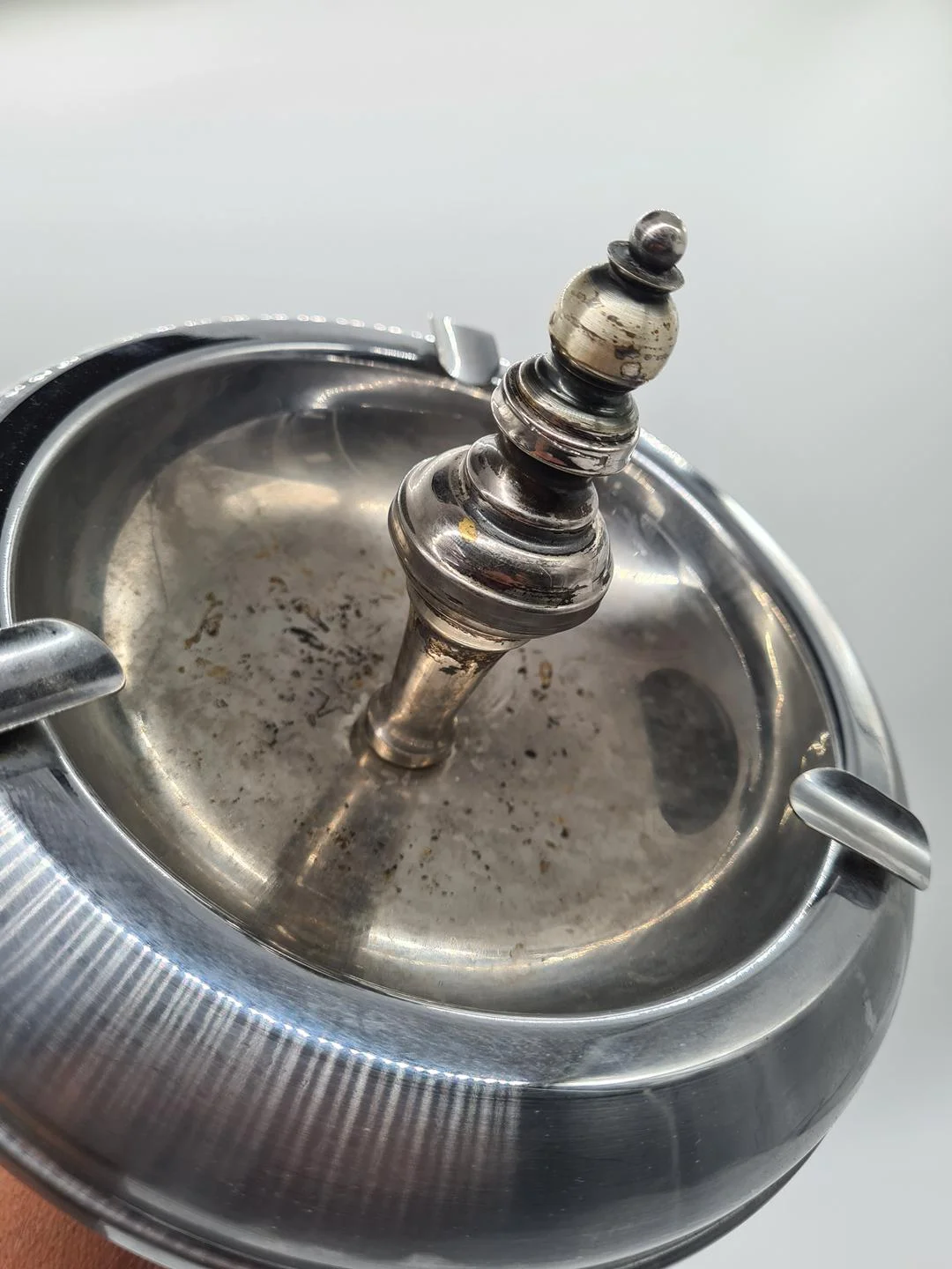 Freestanding Ashtray Made of Nickel-Plated Metal, 1950s