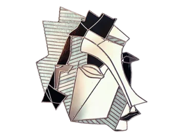 Large artistic stained-glass mirror “Woman's Face”, 1970s