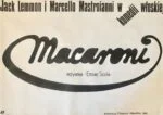 Film poster “Macaroni”, designed by Mieczysław Wasilewski, PRL, 1987