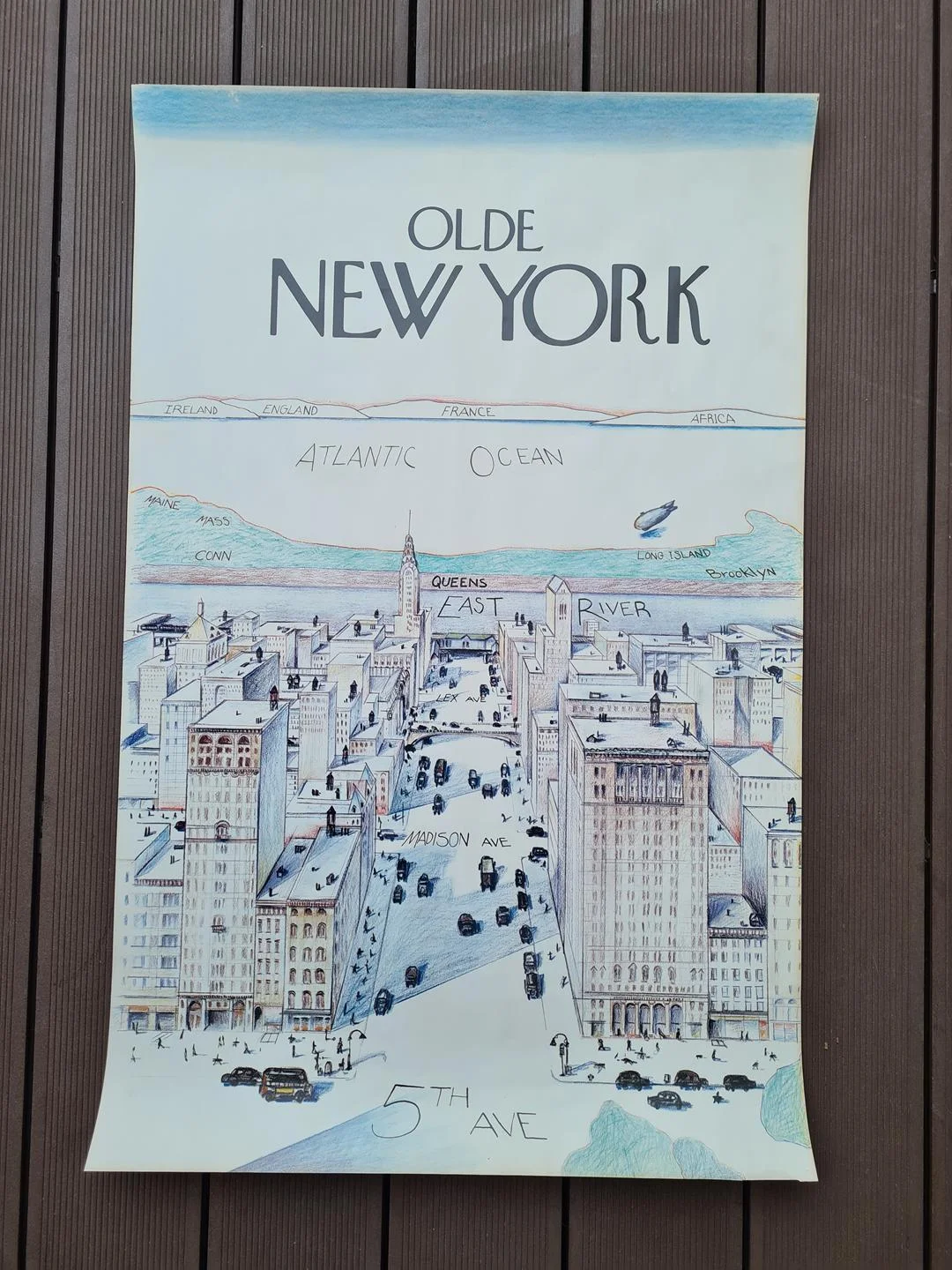 Vintage poster, designed by Saul Steinberg, 1980s