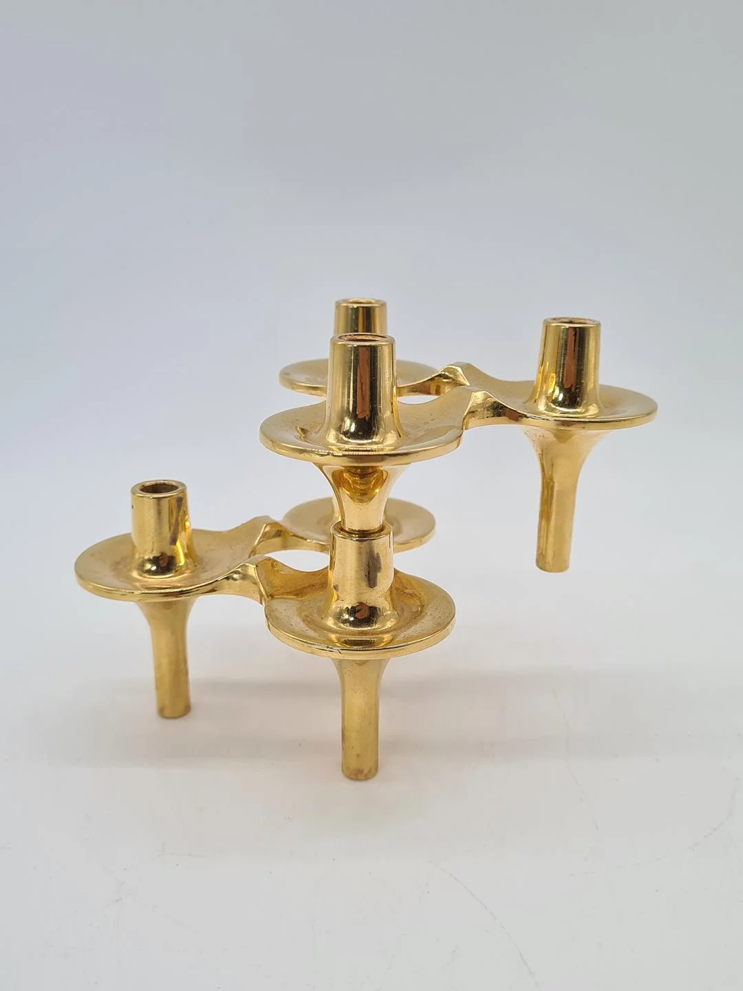 Orion modular brass candle holders, BMF, Denmark, 1970s