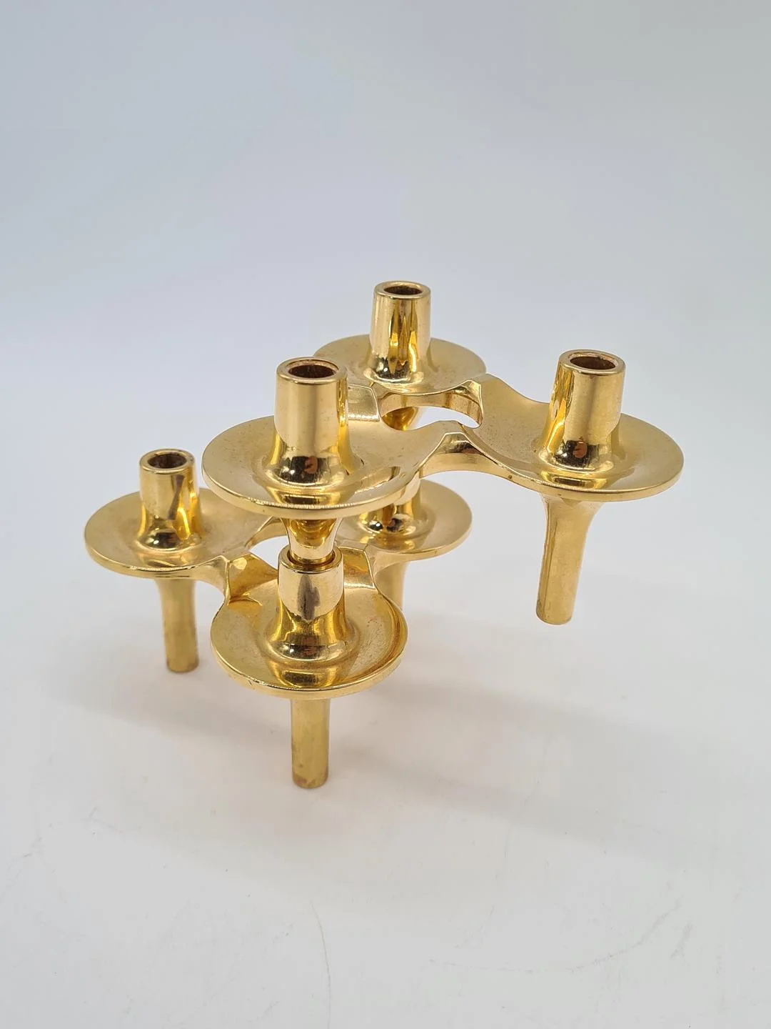Orion modular brass candle holders, BMF, Denmark, 1970s
