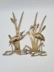 Brass wall decoration “Herons in the Reeds”, Germany, 1970s