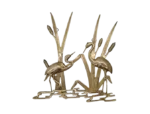 Brass wall decoration “Herons in the Reeds”, Germany, 1970s