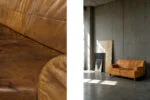 Vintage leather three-seater sofa, 1960s