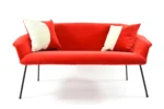 Vintage two-seater shell sofa, PRL, 1970s