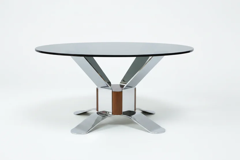 Round vintage coffee table, Germany, 1980s