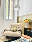 Fotel i podnóżek Marsala proj. Michel Ducaroy dla Ligne Roset, Francja, lata 70