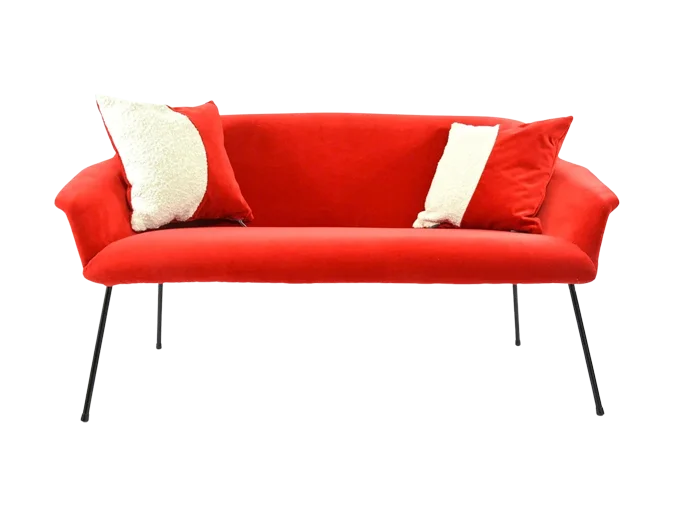 Vintage two-seater shell sofa, PRL, 1970s