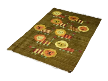 Lewki Woven Tapestry, designed by Maria Janowska for the Wielkopolska Spółdzielnia Pracy Przemysłu Artystycznego, Poland, 1970s
