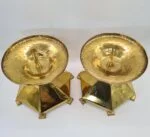 Large brass candlesticks, 1970s