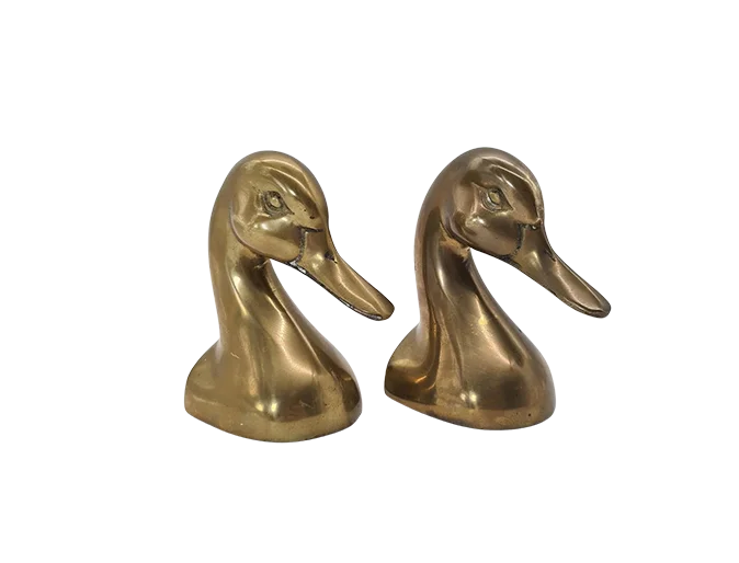 Vintage brass bookends, 1970s