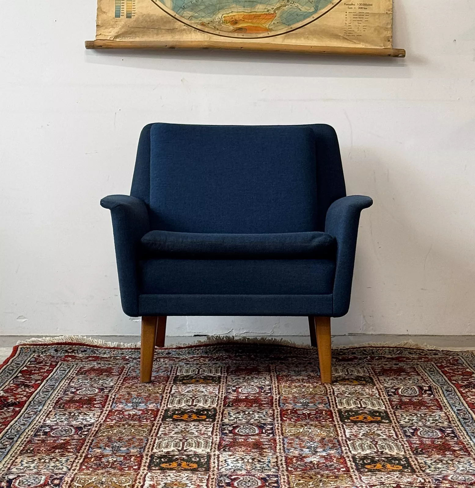 Wool armchair, designed by Folke Ohlsson, Denmark, 1950s/60s