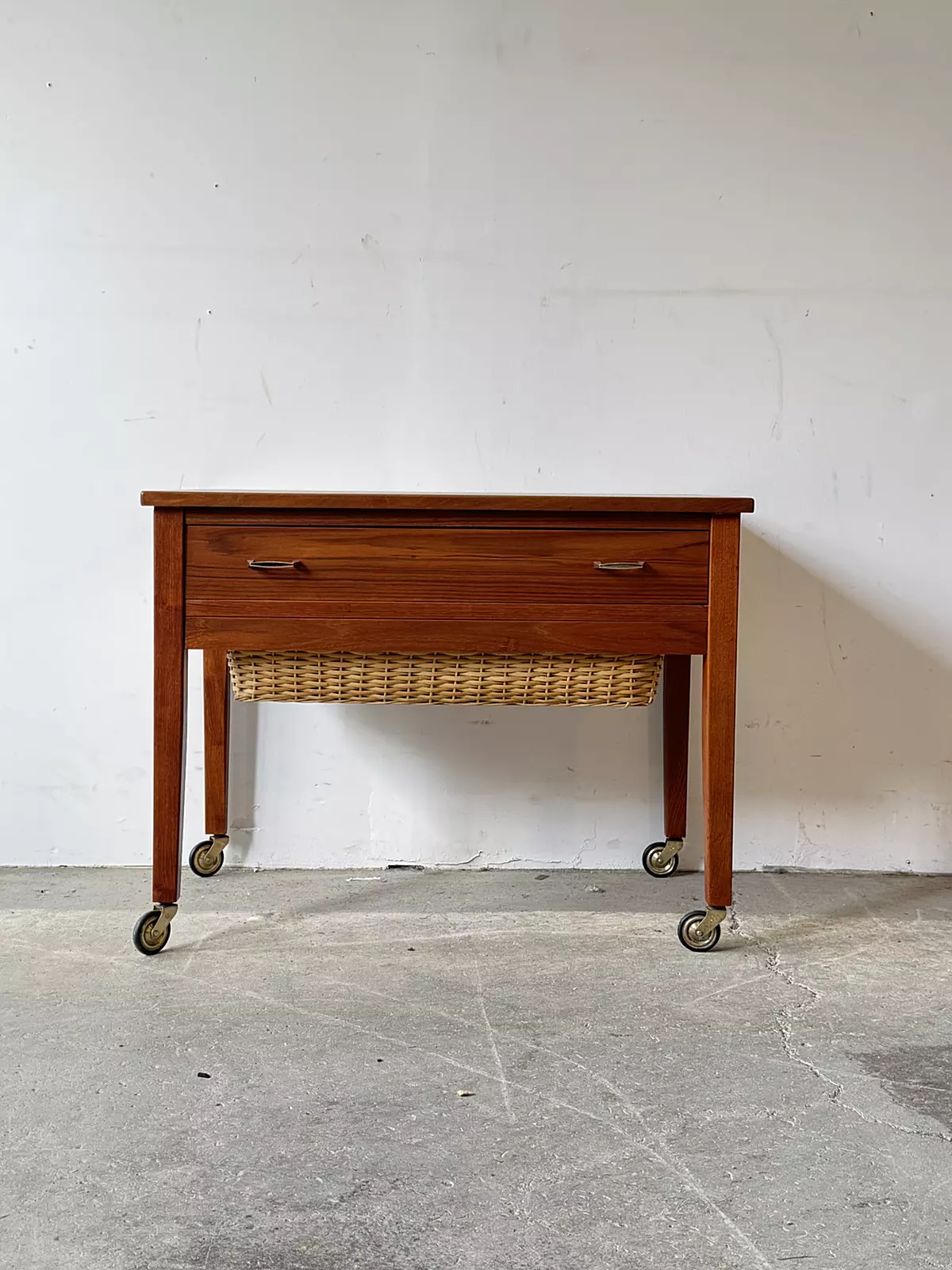Mobile sewing table/sewing cabinet, Denmark, 1960s