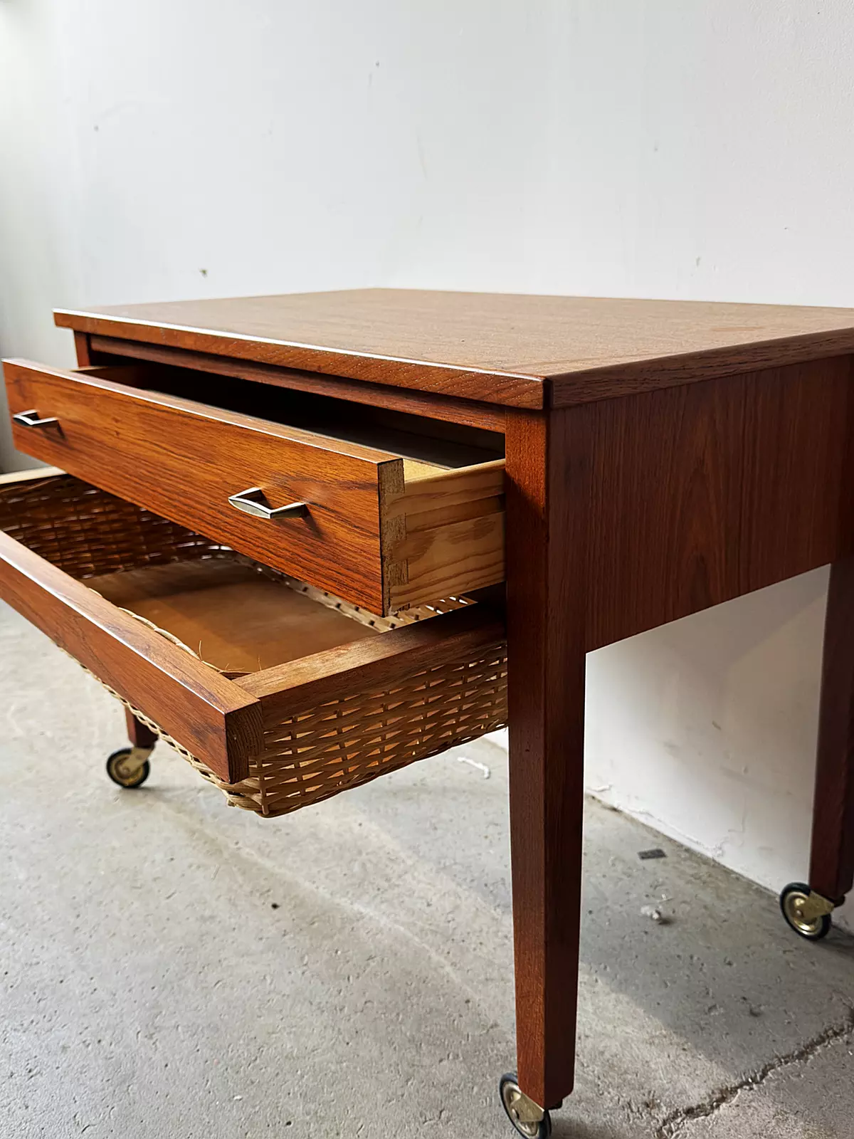 Mobile sewing table/sewing cabinet, Denmark, 1960s