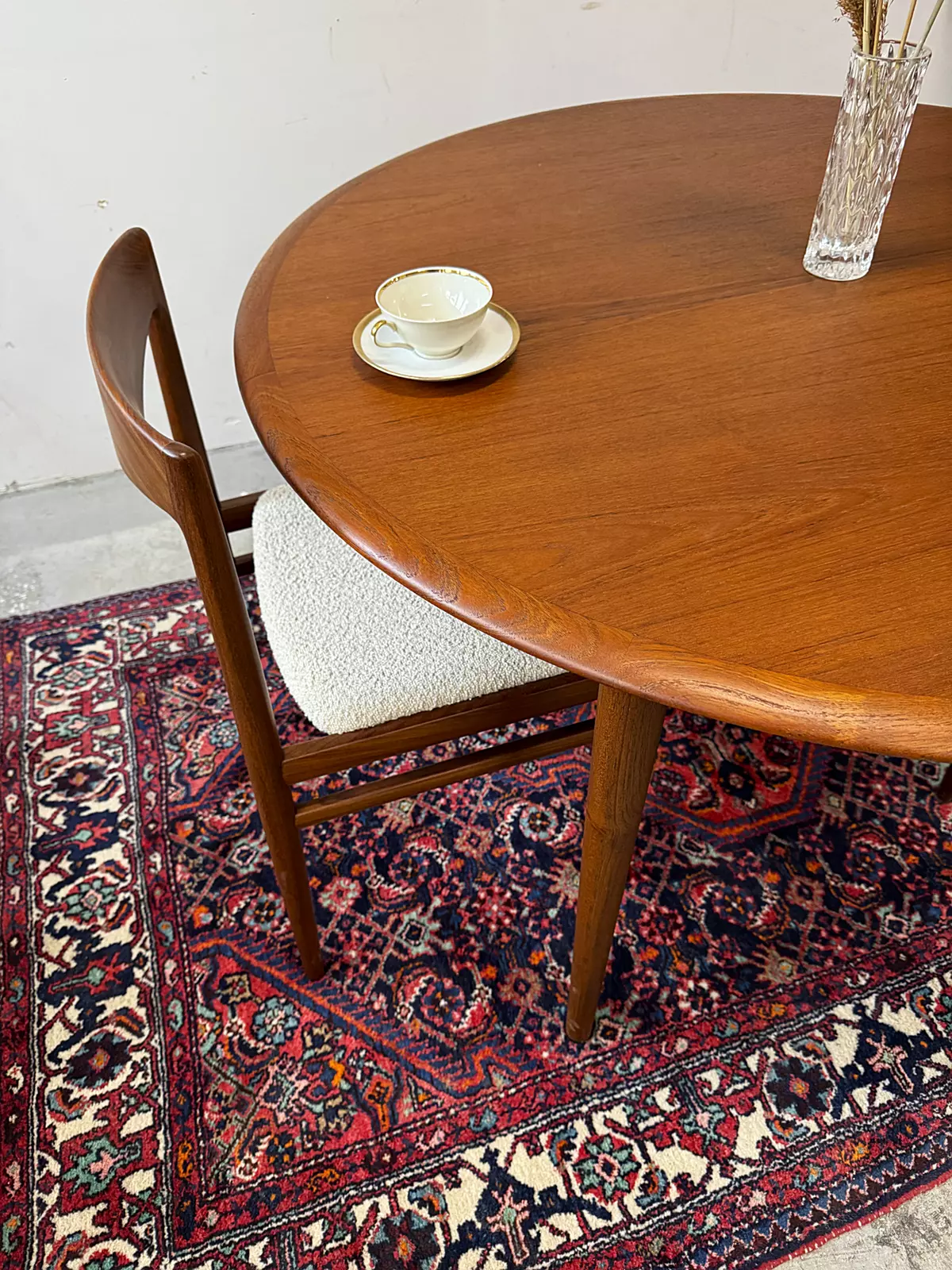 Vintage round extendable table, Denmark, 1960s/70s