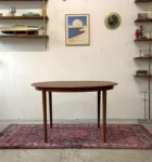 Vintage round extendable table, Denmark, 1960s/70s