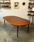Vintage round extendable table, Denmark, 1960s/70s