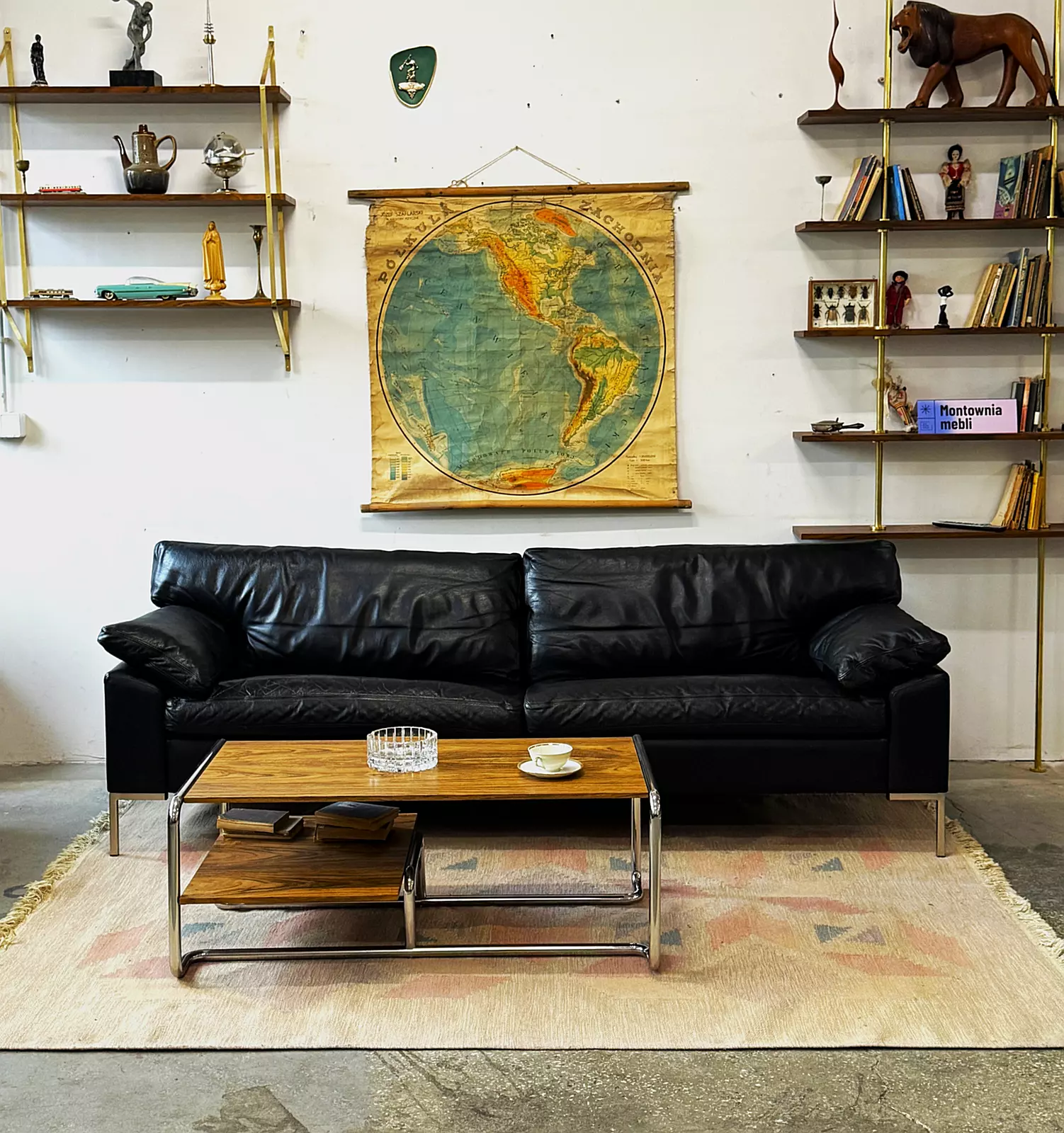 Vintage leather sofa, Denmark, 60s/70s