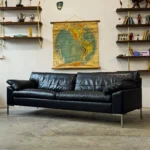 Vintage leather sofa, Denmark, 60s/70s