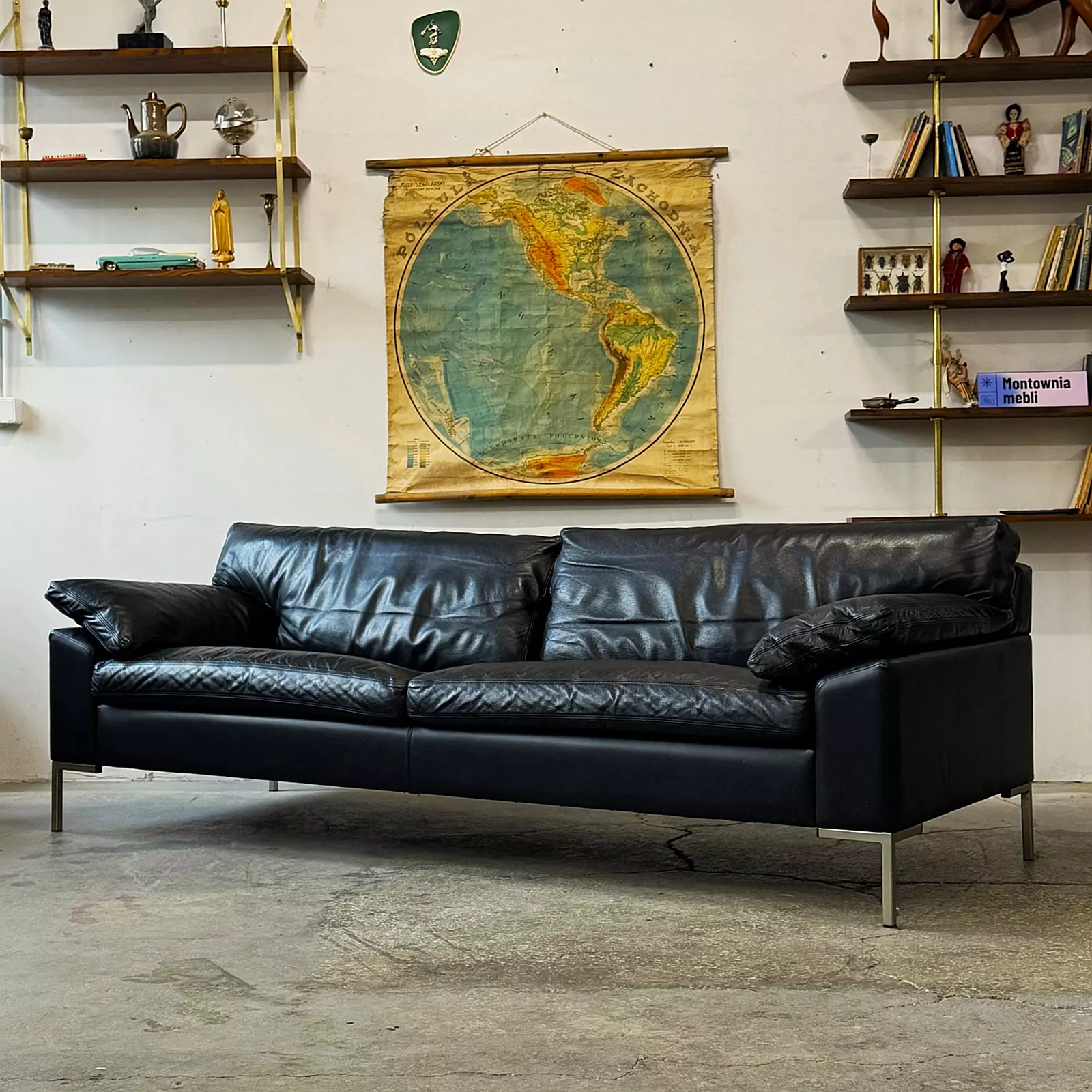 Vintage leather sofa, Denmark, 60s/70s