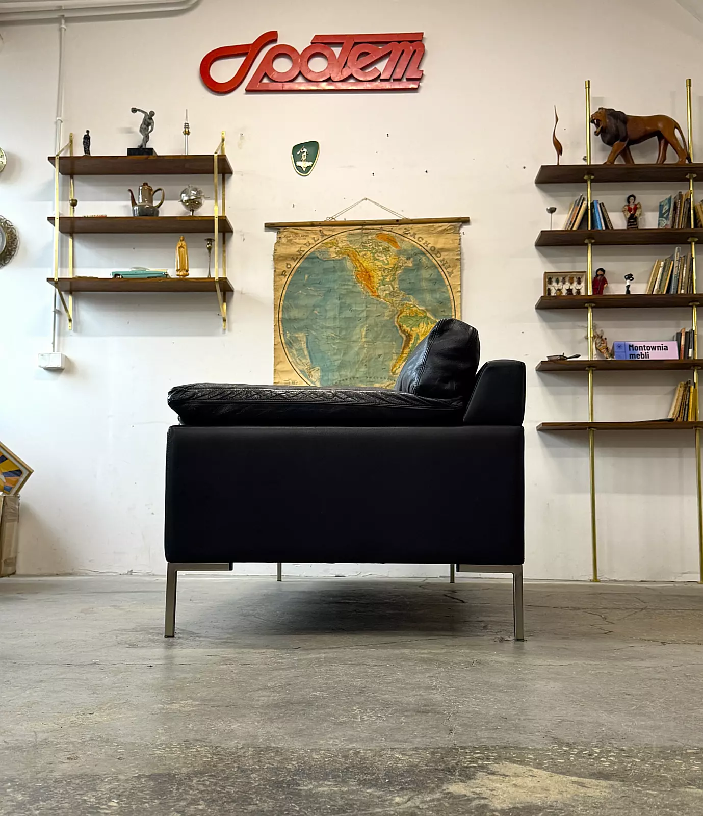 Vintage leather sofa, Denmark, 60s/70s